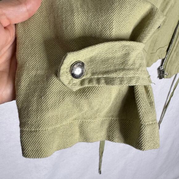 NWT [BLANKNYC] Green Linen Cotton Utility Jacket w/ Drawstring Hem – Size M - Picture 11 of 16